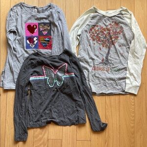 Peek Gray and Cream Kids Long Sleeve Tees plus two Gap tees
